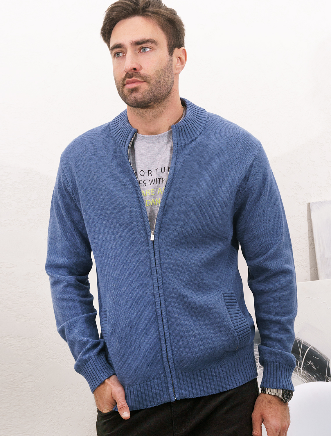 картинка Джемпер мужской светло-синий от магазина Одежда+