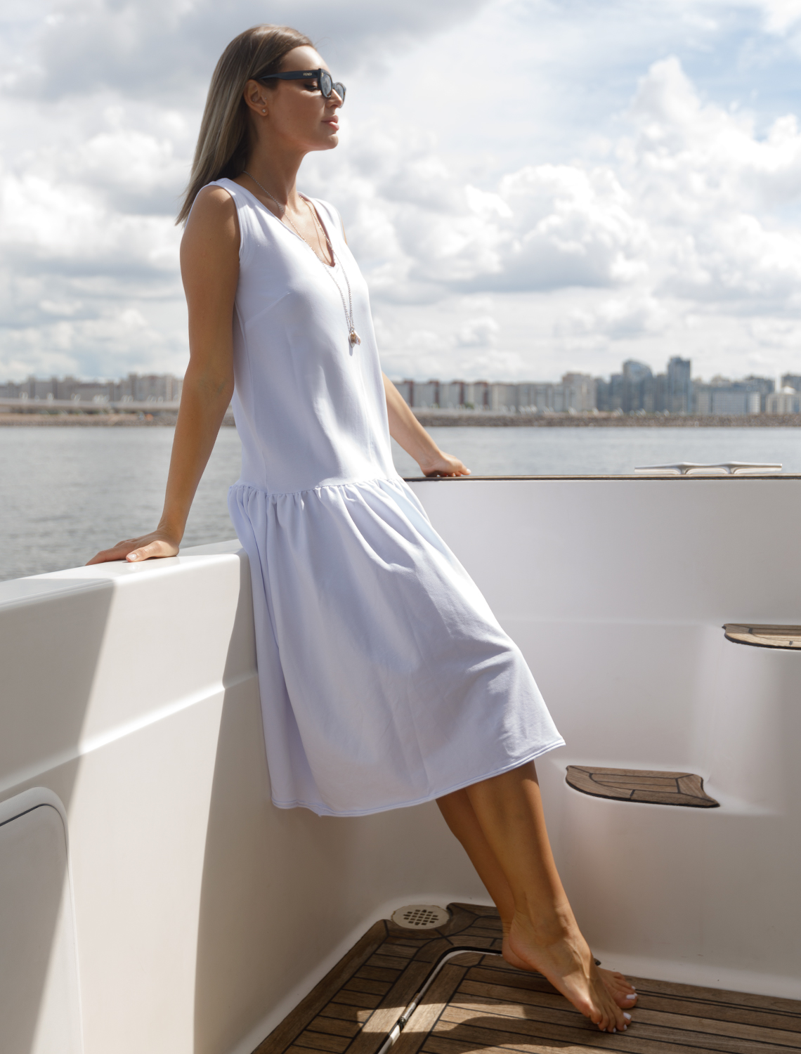 картинка Платье женское белый магазин Одежда+ являющийся официальным дистрибьютором в России 