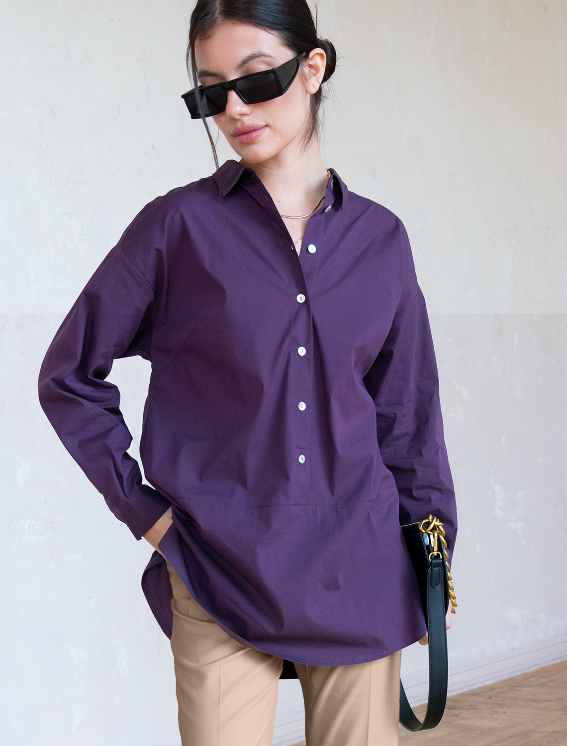 картинка Блузка женская баклажан от магазина Одежда+